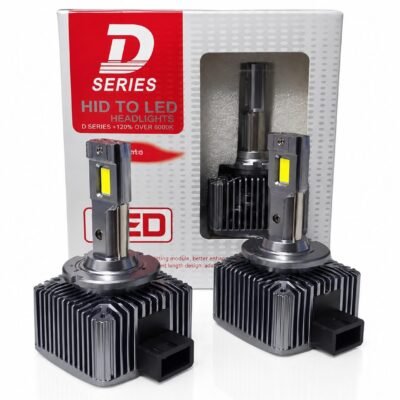 طقم مصابيح LED D1S/R، 60000 لومن، 50 واط، 6000 كلفن أبيض، قطعتان
