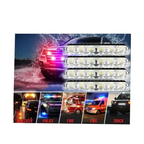 مصابيح LED 8 قطع، 4 LEDs، مع جهاز تحكم فيدرالي - الصورة 2
