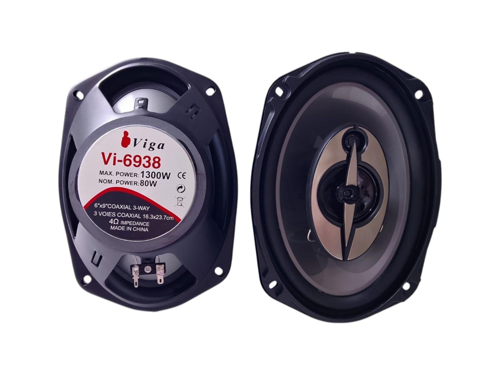 VI-6938 6x9 inch Oval Car Speaker – 1300W Peak Power – Powerful and Clear Sound – Pair of Speakers - الصورة 4