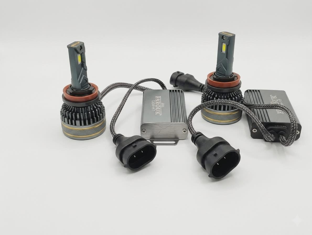 مصابيح أمامية LED H8 ، طقم مصابيح أمامية LED، أبيض، عبوة من قطعتين 130 w ،11000 l m