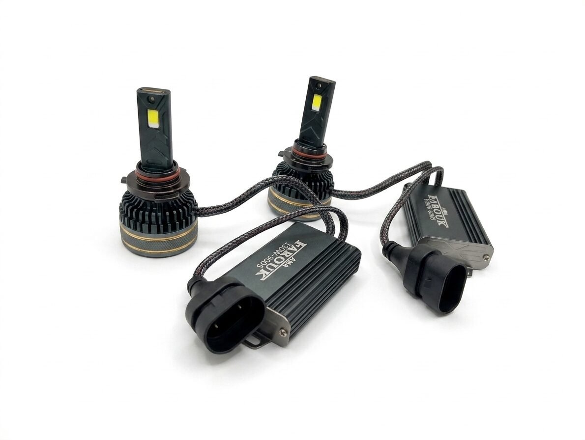 مصابيح أمامية LED 9005 ، طقم مصابيح أمامية LED، أبيض، عبوة من قطعتين 130 w ،11000 l m