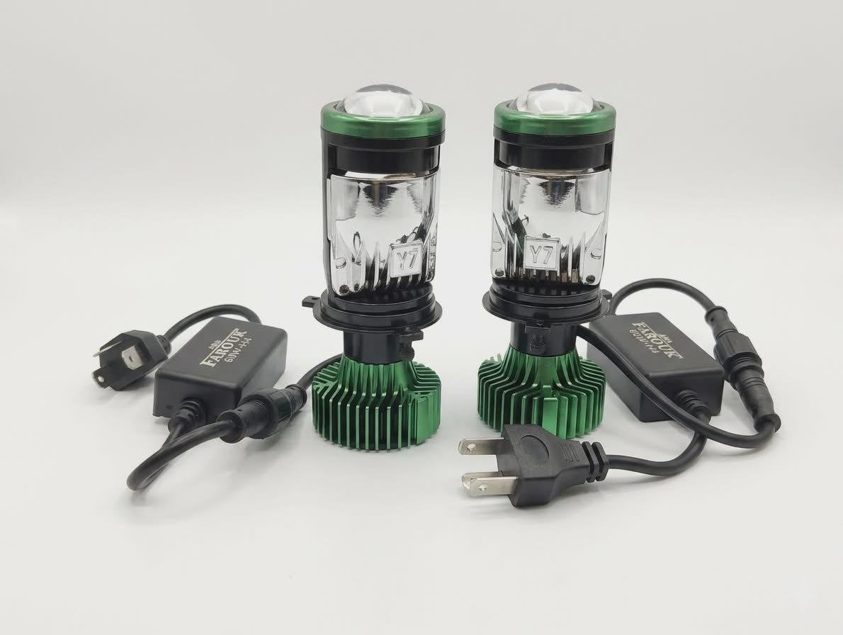مصابيح أمامية LED Y7D H4، 5000 لومن، طقم مصابيح أمامية LED، أبيض، بمعيار IP65، عبوة من قطعتين (H4) - الصورة 4