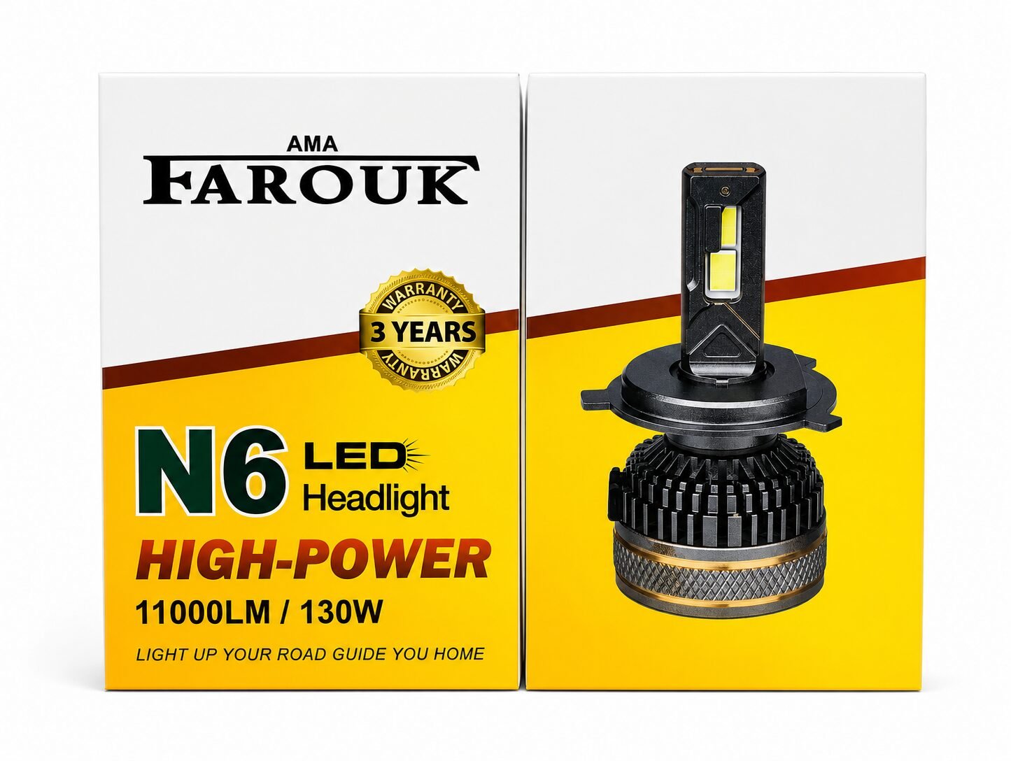 مصابيح أمامية LED 9006، طقم مصابيح أمامية LED، أبيض، عبوة من قطعتين 130 w ،11000 l m