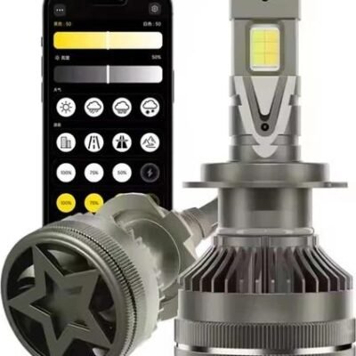 مصابيح أمامية LED للسيارة 9005 مع تحكم عبر تطبيق الهاتف – تغيير اللون – 6000 لومن – 70 واط – مصباح أمامي LED 9005 A5