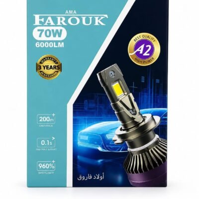مصابيح أمامية LED H7 للسيارة، 6000 لومن – 70 واط – لمبة A2 LED H7، فائقة السطوع، اختيار عشوائي للألوان