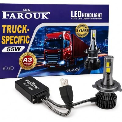 مصابيح أمامية LED H7 للسيارة، – 55 واط – A3 LED H7، فائقة السطوع