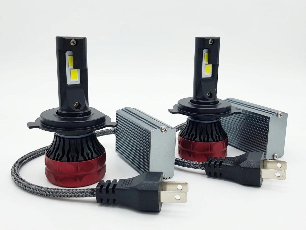 مصابيح أمامية LED H4 للسيارة، - 55 واط - لمبة إضاءة أمامية LED H4 A1، فائقة السطوع - الصورة 4