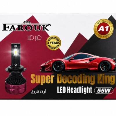 مصابيح أمامية LED H7 للسيارة، – 55 واط – لمبة إضاءة أمامية LED H7 A1، فائقة السطوع