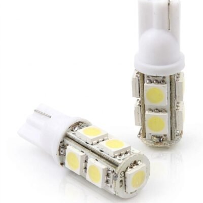 مجموعة مصابيح سيارة LED T10 (مصباحان) – 9 رقائق LED، 5050، إضاءة قوية وموفرة للطاقة