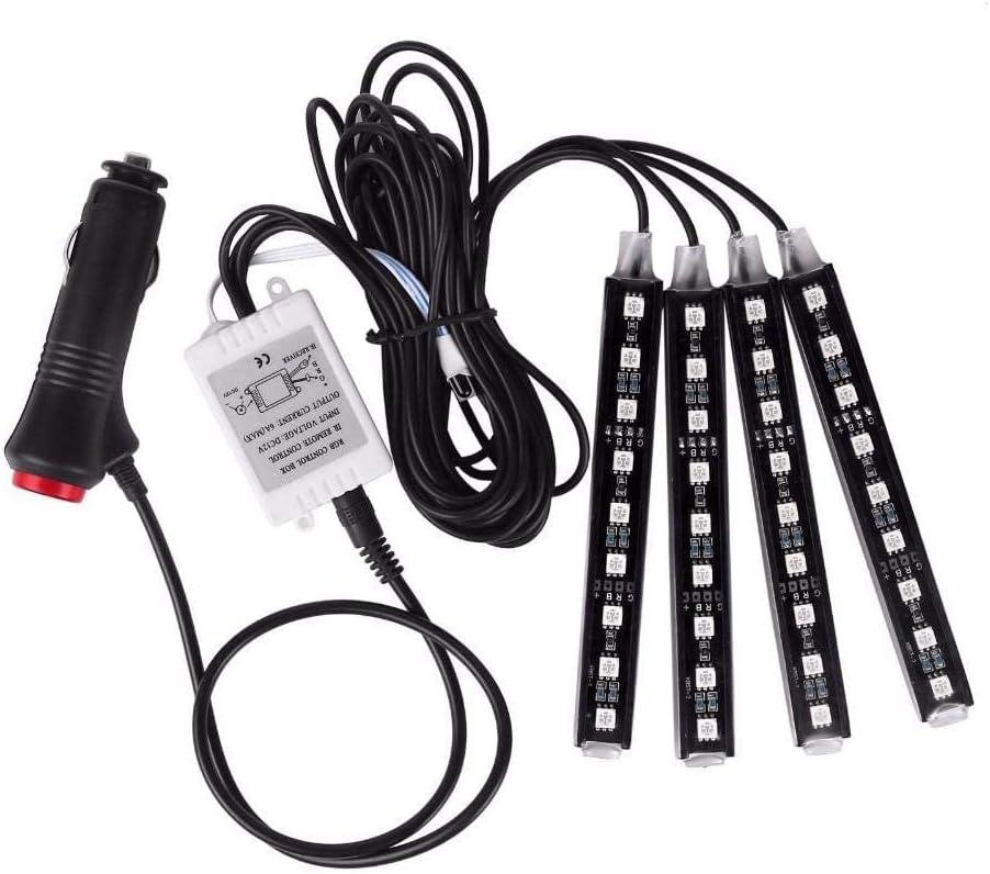 مصابيح LED عامة للسيارة مع جهاز تحكم عن بعد. شريط إضاءة LED للسيارة، 48 مصباح LED، إضاءة نيون متعددة الألوان 12 فولت، طقم إضاءة أسفل لوحة القيادة، متوافق مع جميع موديلات السيارات. يتم اختيار اللون عشوائيًا عن طريق جهاز التحكم عن بعد. - الصورة 6