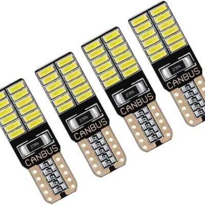 مصباح LED للسيارة SMD T10، مصباح قبة فائق السطوع للصالون ولوحة الترخيص (أبيض، 24 مصباح LED، 4 قطع)