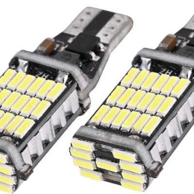 مصباح إشارة LED عالمي T10 للوقوف، 45 SMD، مصباح داخلي ساطع للوحة الترخيص، مصباح إشارة قبة للسيارات (قطعتان)