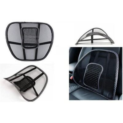 Medical grade mesh back support for chairs suitable for office home and car use designed to support the lower back and relieve pain.