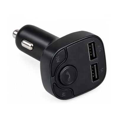 شاحن سيارة بمنفذي USB – موزع طاقة للسيارة مزود بزر تحكم